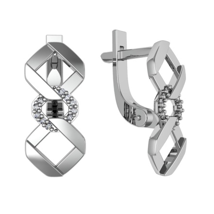 Серьги из Серебра 925 Приволжский ювелир арт. 301548-FA11, Родирование.